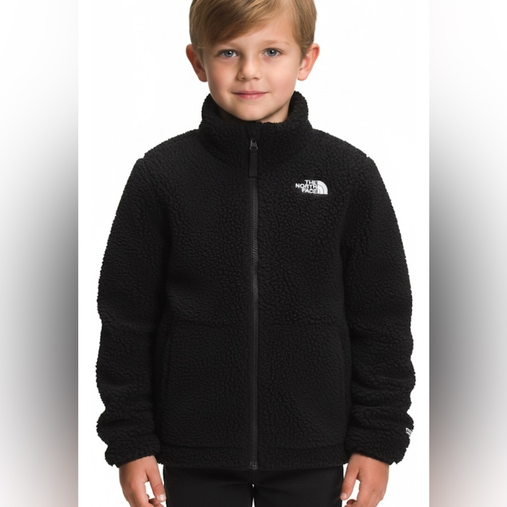 The‎ North Face Kids' Black Sherpa Jacket fully reversible